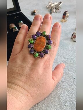 Multistone Turquoise Ring Insterling Silver